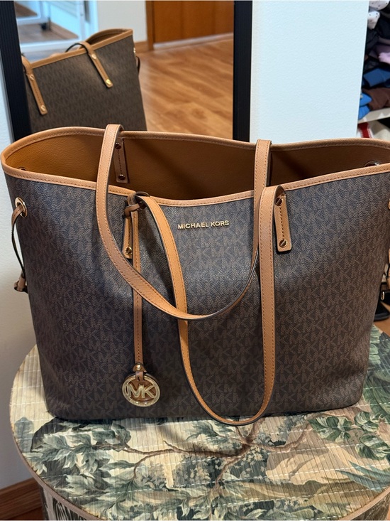 Michael Kors Handbags - Michael Kors Brown and Tan Logo Tote